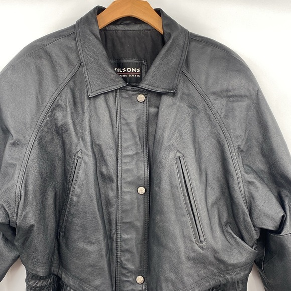 Wilsons The Leather Experts Anorak Coat Jacket Womens Size‎ XL Black Full Zip - Picture 4 of 16